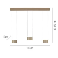 Neuhaus PURE® LED Pendelleuchte PURE Clipse, bronce, Fernbedienung, Comfort Lift