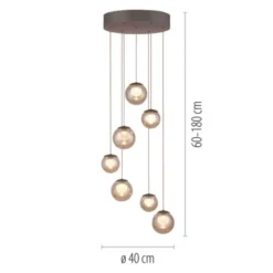 Neuhaus PURE® LED Pendelleuchte PURE Popup, bronce, 7-flammig