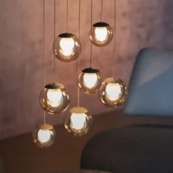 Neuhaus PURE® LED Pendelleuchte PURE Popup, bronce, 7-flammig