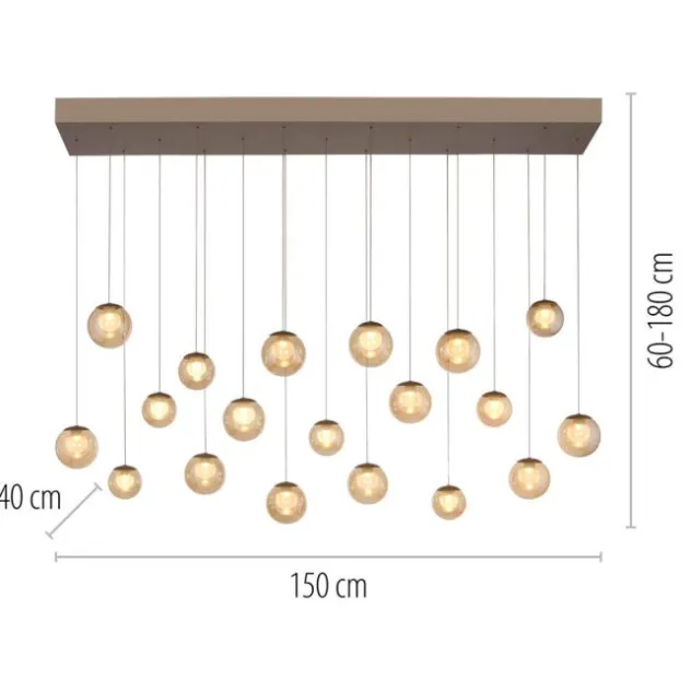 Neuhaus PURE® LED Pendelleuchte PURE Popup, bronce, 19-flammig