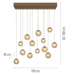 Neuhaus PURE® LED Pendelleuchte PURE Popup, bronce, 13-flammig
