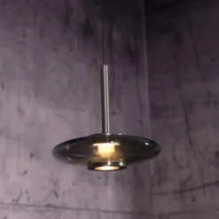 Neuhaus PURE® LED Pendelleuchte PURE Vitrum, platin (grau), dimmbar, höhenverstellbar