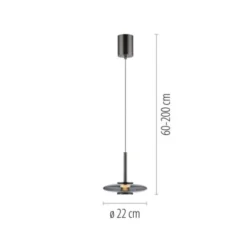Neuhaus PURE® LED Pendelleuchte PURE Vitrum, platin (grau), dimmbar, höhenverstellbar