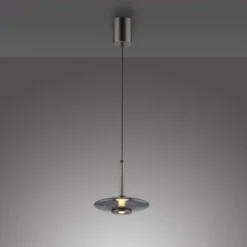 Neuhaus PURE® LED Pendelleuchte PURE Vitrum, platin (grau), dimmbar, höhenverstellbar