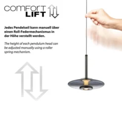 Neuhaus PURE® LED Pendelleuchte PURE Vitrum, platin (grau), dimmbar, höhenverstellbar