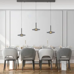 Neuhaus PURE® LED Pendelleuchte PURE Vitrum, platin (grau), 3-flammig