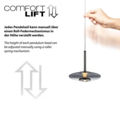 Neuhaus PURE® LED Pendelleuchte PURE Vitrum, platin (grau), 3-flammig