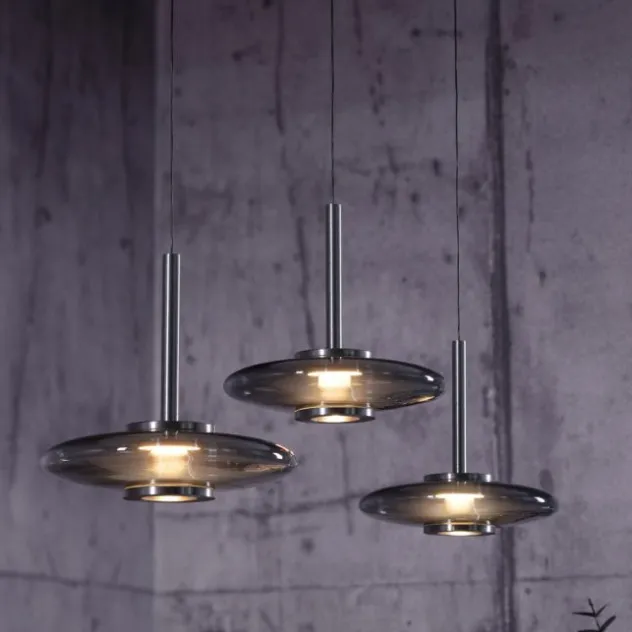 Neuhaus PURE® LED Pendelleuchte PURE Vitrum, platin (grau), 3-flammig