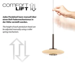 Neuhaus PURE® LED Pendelleuchte PURE Vitrum, dark-metal brown, 3-flammig