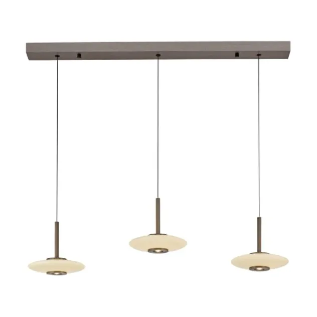 Neuhaus PURE® LED Pendelleuchte PURE Vitrum, dark-metal brown, 3-flammig