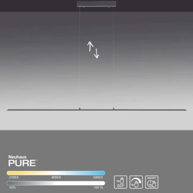 Neuhaus PURE® LED Pendelleuchte PURE Lite graphite, CCT dimmbar