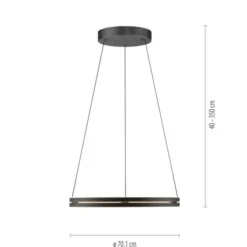Neuhaus PURE® LED Pendelleuchte PURE E-Loop oak/ black pearl