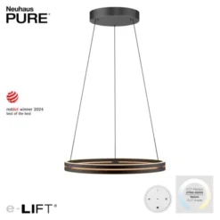 Neuhaus PURE® LED Pendelleuchte PURE E-Loop oak/ black pearl
