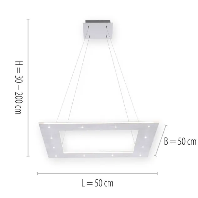 Neuhaus PURE® LED Pendelleuchte PURE Cosmo, quadratisch, Touchdimmer, CCT