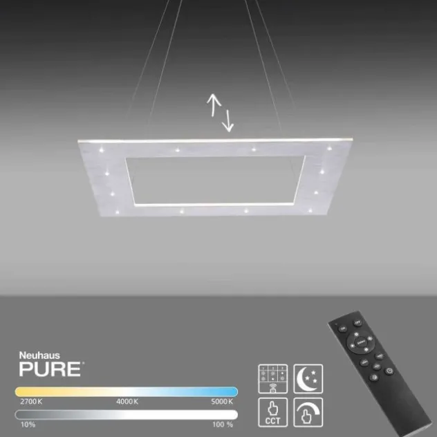 Neuhaus PURE® LED Pendelleuchte PURE Cosmo, quadratisch, Touchdimmer, CCT