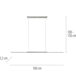 Neuhaus PURE® LED Pendelleuchte PURE Surface, platin (grau),160x25 höhenverstellbar