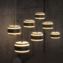 Neuhaus PURE® LED Pendelleuchte PURE Falling Rings.black pearl/ diamond