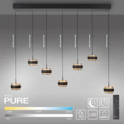 Neuhaus PURE® LED Pendelleuchte PURE Falling Rings.black pearl/ diamond