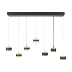 Neuhaus PURE® LED Pendelleuchte PURE Falling Rings.black pearl/ diamond