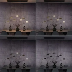 Neuhaus PURE® LED Pendelleuchte PURE Falling Rings.black pearl/ diamond