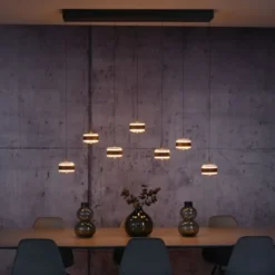 Neuhaus PURE® LED Pendelleuchte PURE Falling Rings.black pearl/ diamond
