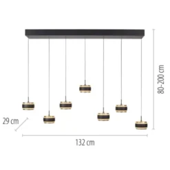 Neuhaus PURE® LED Pendelleuchte PURE Falling Rings.black pearl/ diamond