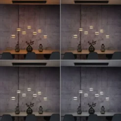Neuhaus PURE® LED Pendelleuchte PURE Falling Rings.black pearl/ diamond