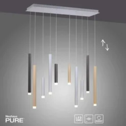 Neuhaus PURE® LED Pendelleuchte PURE Gemin, aluminium gebürstet, 10-flammig