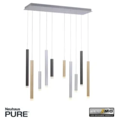 Neuhaus PURE® LED Pendelleuchte PURE Gemin, aluminium gebürstet, 10-flammig