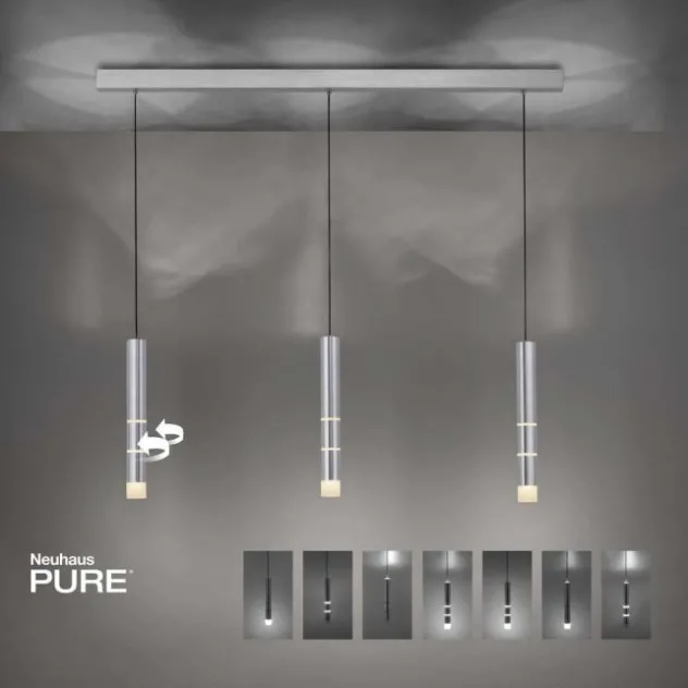 Neuhaus PURE® LED Pendelleuchte PURE Vega,aluminium, 1-flammig, mit Lichtmodi