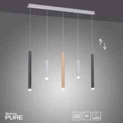 Neuhaus PURE® LED-Pendelleuchte PURE Gemin, Aluminium gebürstet, höhenverstellbar