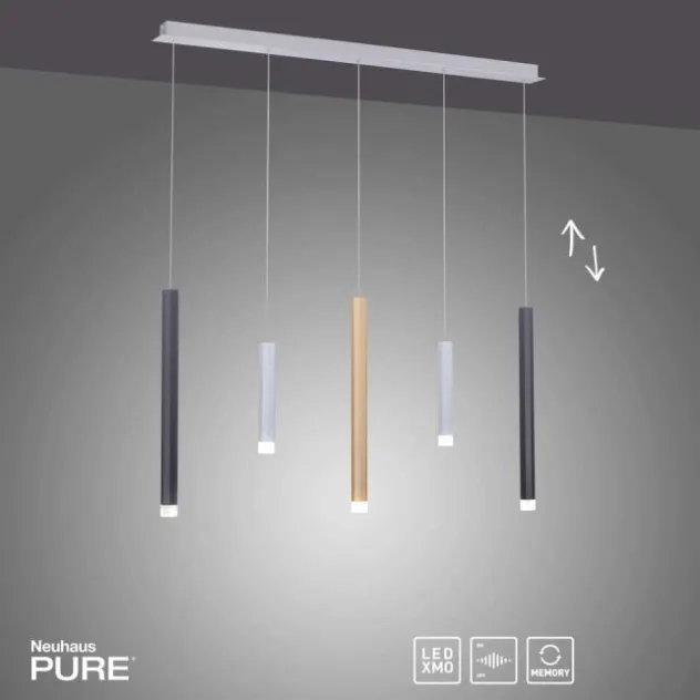 Neuhaus PURE® LED-Pendelleuchte PURE Gemin, Aluminium gebürstet, höhenverstellbar