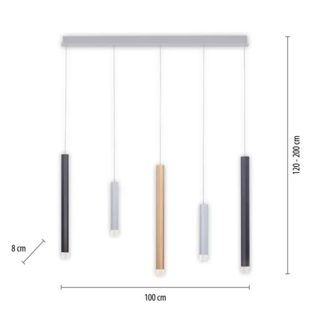 Neuhaus PURE® LED-Pendelleuchte PURE Gemin, Aluminium gebürstet, höhenverstellbar