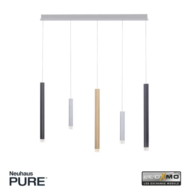 Neuhaus PURE® LED-Pendelleuchte PURE Gemin, Aluminium gebürstet, höhenverstellbar