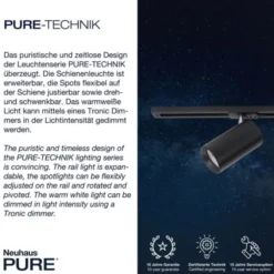 Neuhaus PURE® LED Schienenleuchte PURE Technik, schwarz, dimmbar, erweiterbar, drehbar