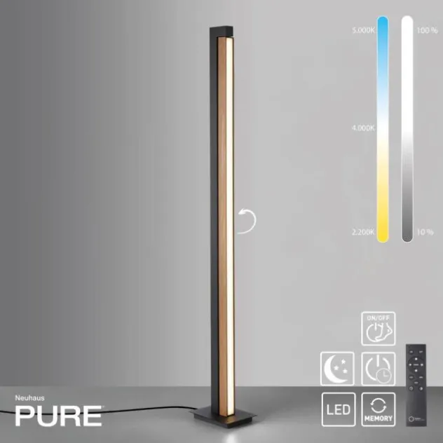 Neuhaus PURE® LED Stehleuchte PURE-LINES Floor oak/ graphite