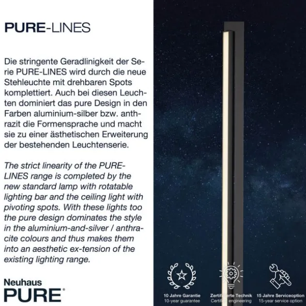 Neuhaus PURE® LED Stehleuchte PURE Lines Floor, graphite