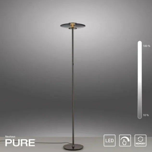 Neuhaus PURE® LED Stehleuchte PURE Vitrum platin (grau)