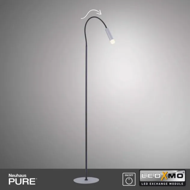Neuhaus PURE® LED Stehleuchte PURE Gemin, aluminium gebürstet, Schnurschalter