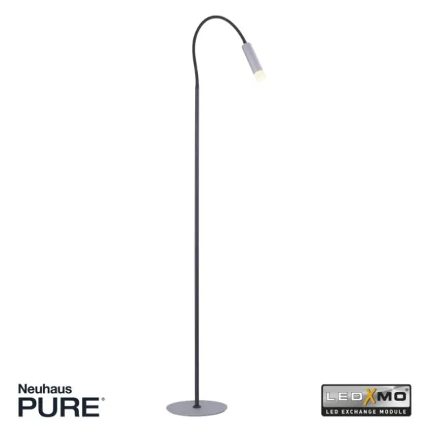 Neuhaus PURE® LED Stehleuchte PURE Gemin, aluminium gebürstet, Schnurschalter