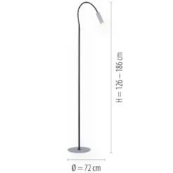 Neuhaus PURE® LED Stehleuchte PURE Gemin, aluminium gebürstet, Schnurschalter