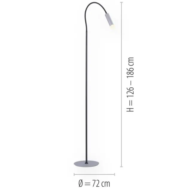 Neuhaus PURE® LED Stehleuchte PURE Gemin, aluminium gebürstet, Schnurschalter