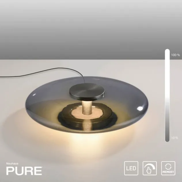 Neuhaus PURE® LED Tischleuchte PURE Vitrum platin (grau)