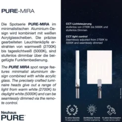 Neuhaus PURE® LED Wandleuchte PURE Mira black pearl 1 flammig drehbar dimmbar