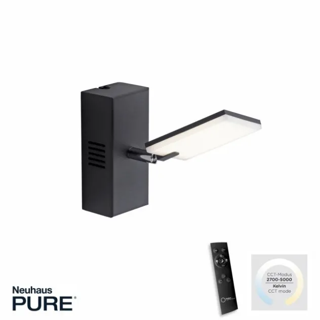 Neuhaus PURE® LED Wandleuchte PURE Mira black pearl 1 flammig drehbar dimmbar