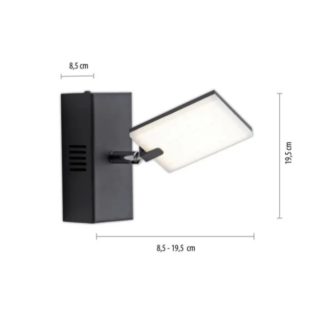 Neuhaus PURE® LED Wandleuchte PURE Mira black pearl 1 flammig drehbar dimmbar