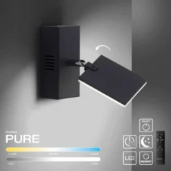 Neuhaus PURE® LED Wandleuchte PURE Mira black pearl 1 flammig drehbar dimmbar