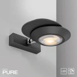 Neuhaus PURE® LED Wandleuchte PURE Oculis, black pearl, dimmbar, dreh+schwenkbar