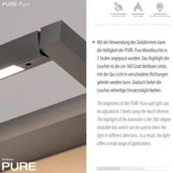 Neuhaus PURE® LED Wandleuchte PURE Puro platin drehbar dimmbar