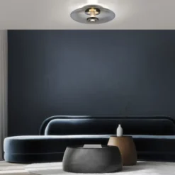 Neuhaus PURE® LED Wand- und Deckenleuchte PURE Vitrum, platin (grau), Rauchglas